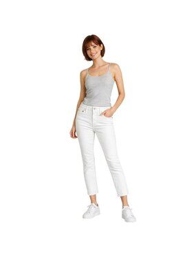 New  J.Crew 9" Mid-Rise Skinny Jeans White Size 26 Cotton Blend Stretch Denim